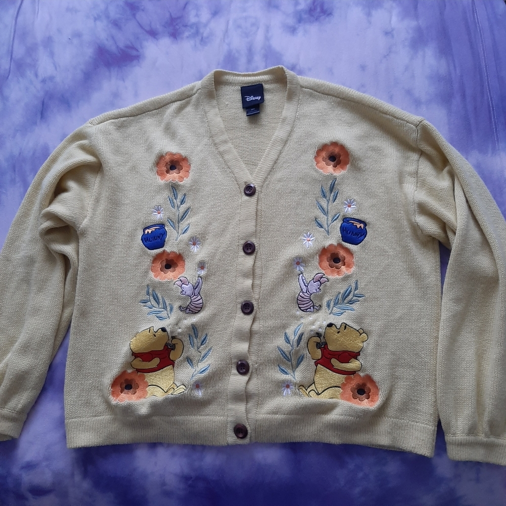Pooh Bear Embroidery Sweater